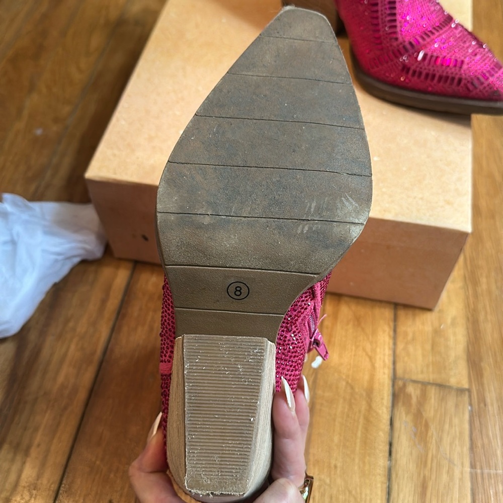 CVery G Rhinstone pink Ankle Boots - Picture 3 of 5